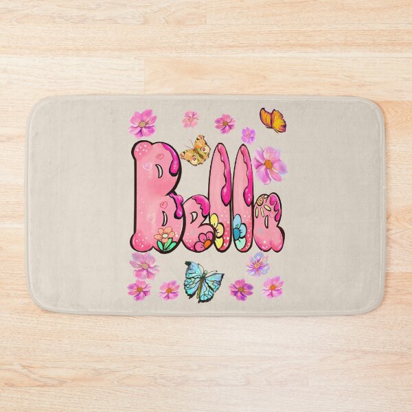 Item preview, Bella name with flowers - Pink floral butterfly aesthetic  designed and sold by Artonmytee.
