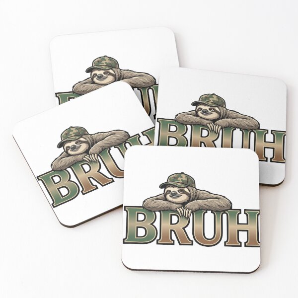 Item preview, sarcastic sloth bruh quote funny meme design designed and sold by ArtDesignTp.