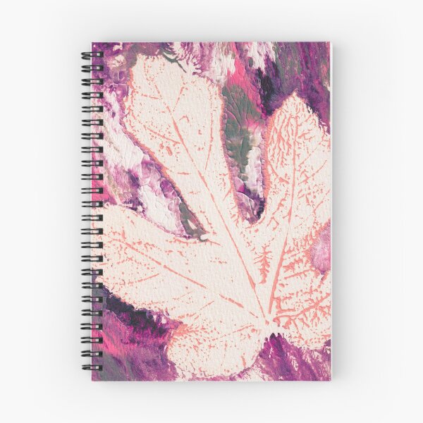 Item preview, Fig Leaf Echo — Ghost Monoprint in Magenta Plum designed and sold by Gentle Bookbinding.
