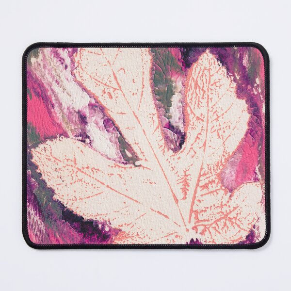 Item preview, Fig Leaf Echo — Ghost Monoprint in Magenta Plum designed and sold by Gentle Bookbinding.