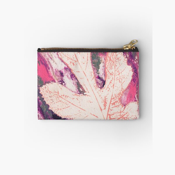 Item preview, Fig Leaf Echo — Ghost Monoprint in Magenta Plum designed and sold by Gentle Bookbinding.