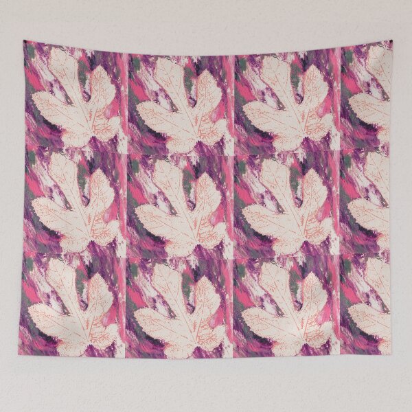 Item preview, Fig Leaf Echo — Ghost Monoprint in Magenta Plum designed and sold by Gentle Bookbinding.
