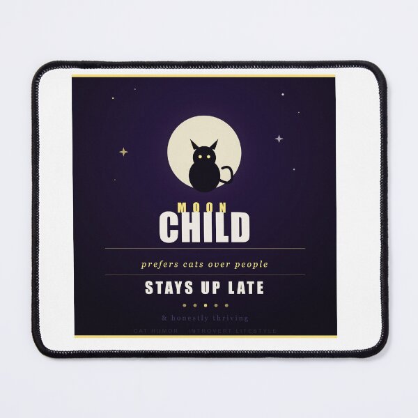 Item preview, Moon Child Prefers Cats Over People Introvert Night Owl Gift designed and sold by Mega-Shopping.