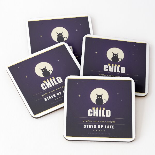 Item preview, Moon Child Prefers Cats Over People Introvert Night Owl Gift designed and sold by Mega-Shopping.