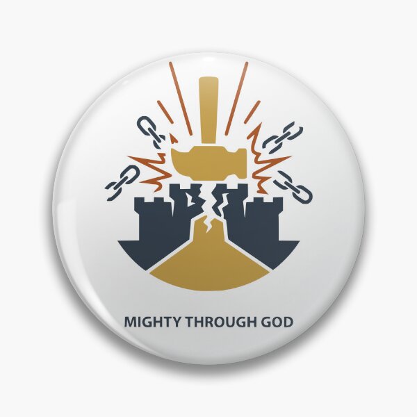 Item preview, Mighty Through God Hammer Breaking Stronghold Illustration designed and sold by FunFitLife Studio.