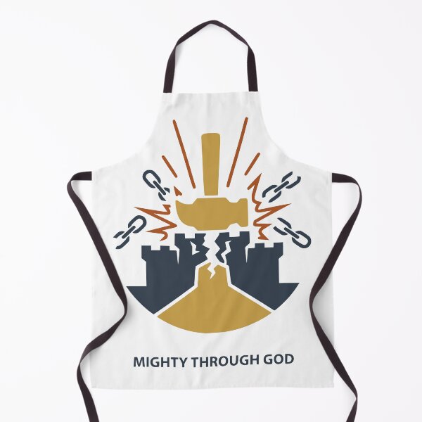 Item preview, Mighty Through God Hammer Breaking Stronghold Illustration designed and sold by FunFitLife Studio.