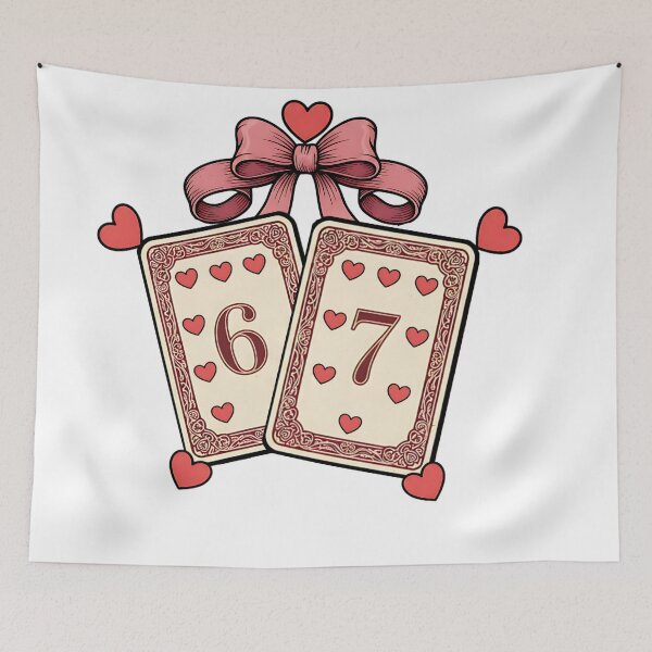Item preview, funny 67 pink cherry dice hearts coquette retro humor designed and sold by ArtDesignTp.