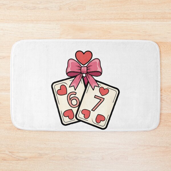 Item preview, cute playing cards 67 dice  retro six seven Valentine  cherry heart designed and sold by ArtDesignTp.