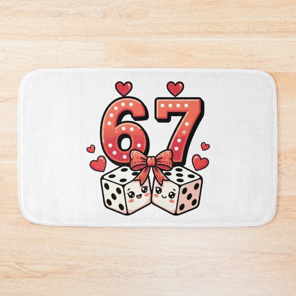 Item preview, Valentine six seven 67 dice lucky  pink cherries playful retro  Valentine designed and sold by ArtDesignTp.