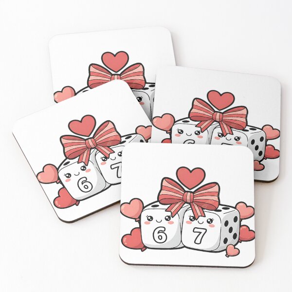 Item preview, funny six seven retro hearts dice cherry aesthetic art Valentine designed and sold by ArtDesignTp.
