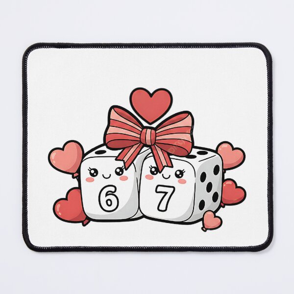 Item preview, funny six seven retro hearts dice cherry aesthetic art Valentine designed and sold by ArtDesignTp.