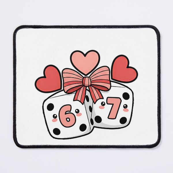 Item preview, 67 dice playing cards coquette cherry dice six seven retro humor designed and sold by ArtDesignTp.