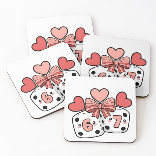 Item preview, 67 dice playing cards coquette cherry dice six seven retro humor designed and sold by ArtDesignTp.