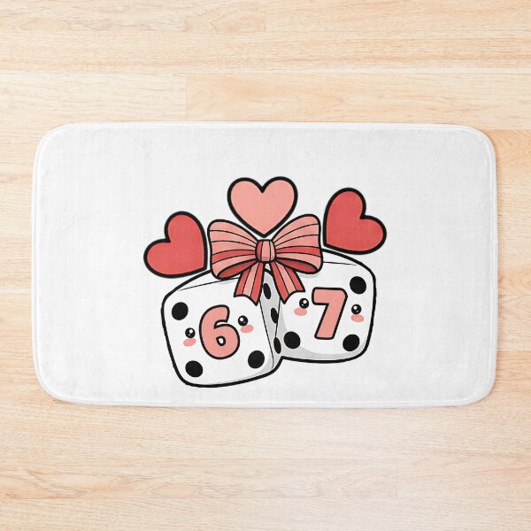 Item preview, 67 dice playing cards coquette cherry dice six seven retro humor designed and sold by ArtDesignTp.