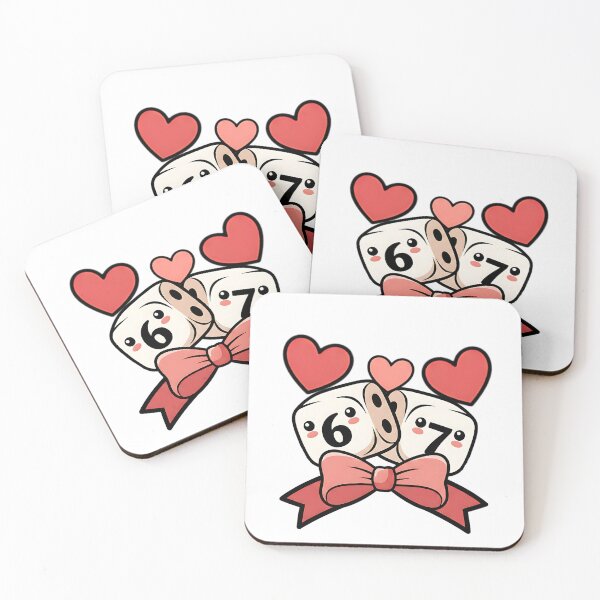 Item preview, 67 lucky seven cherry hearts retro card humor six seven designed and sold by ArtDesignTp.
