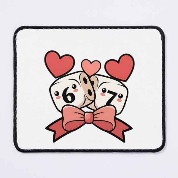 Item preview, 67 lucky seven cherry hearts retro card humor six seven designed and sold by ArtDesignTp.