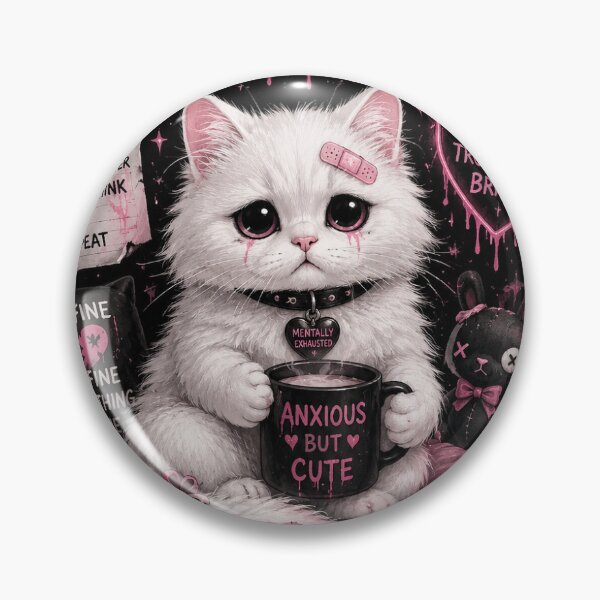 Item preview, Overthinking Is My Cardio | Anxious Cat Aesthetic designed and sold by JenCreatesMagic.