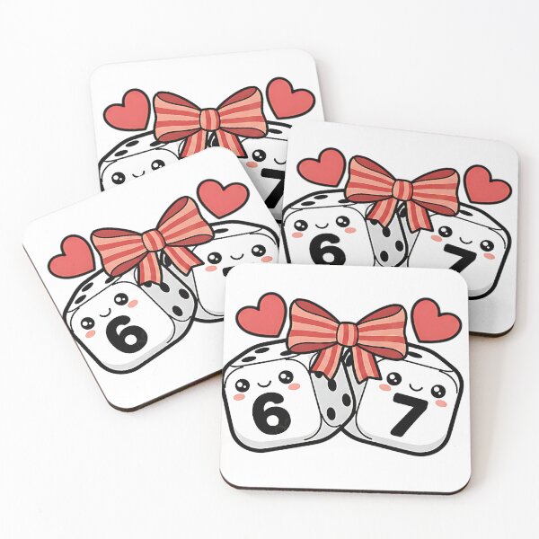 Item preview, funny 67 dice cute coquette dice hearts cherry retro vibe Valentine designed and sold by ArtDesignTp.