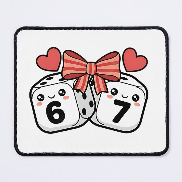 Item preview, funny 67 dice cute coquette dice hearts cherry retro vibe Valentine designed and sold by ArtDesignTp.