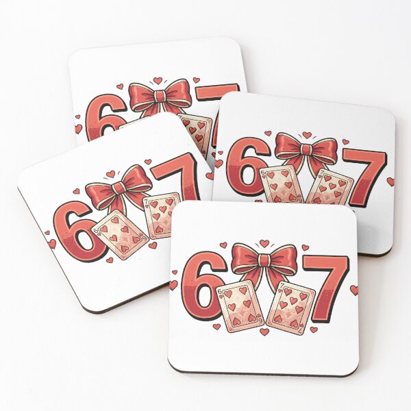 Item preview, funny 67 Playing Cards Preppy Dice cherry heart retro   humor art designed and sold by ArtDesignTp.