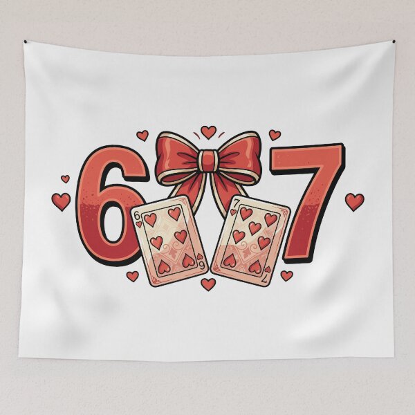 Item preview, funny 67 Playing Cards Preppy Dice cherry heart retro   humor art designed and sold by ArtDesignTp.