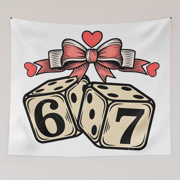 Item preview, Playing Cards Preppy Dice 6 7 Valentine  dice cherry heart coquette art designed and sold by ArtDesignTp.