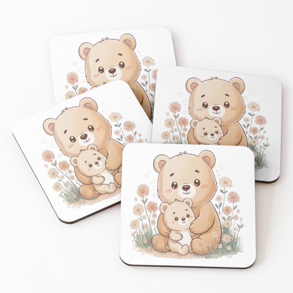 Item preview, Kawaii Bear Hug | Floral Cute Style | Animal Lovers designed and sold by InspiredCreatives.