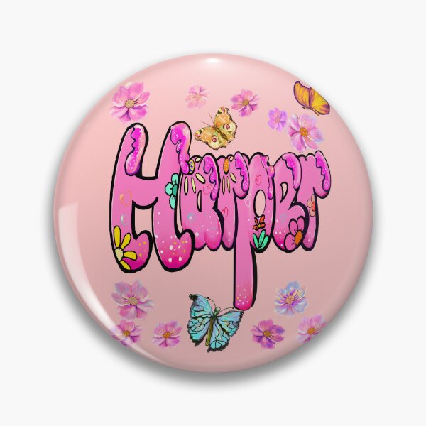 Item preview, Harper name with flowers - Pink floral butterfly aesthetic  designed and sold by Artonmytee.