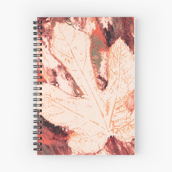 Item preview, Fig Leaf Echo — Ghost Monoprint in Warm Terracotta designed and sold by Gentle Bookbinding.