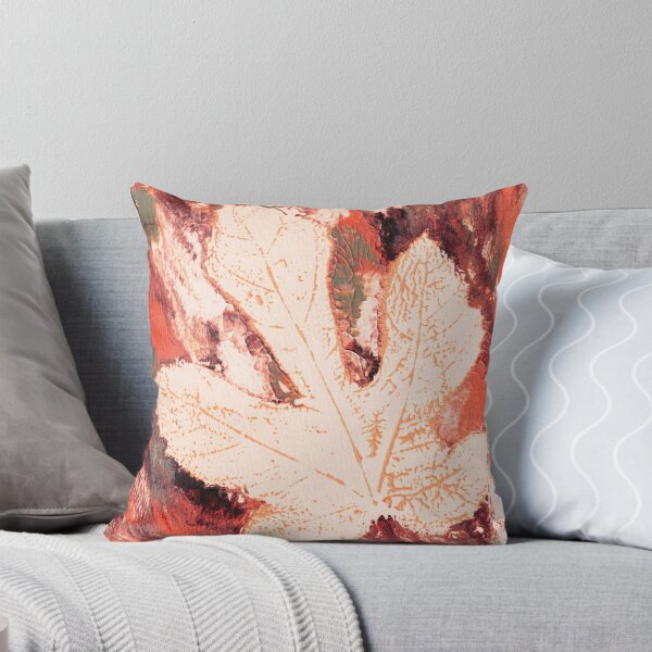 Item preview, Fig Leaf Echo — Ghost Monoprint in Warm Terracotta designed and sold by Gentle Bookbinding.