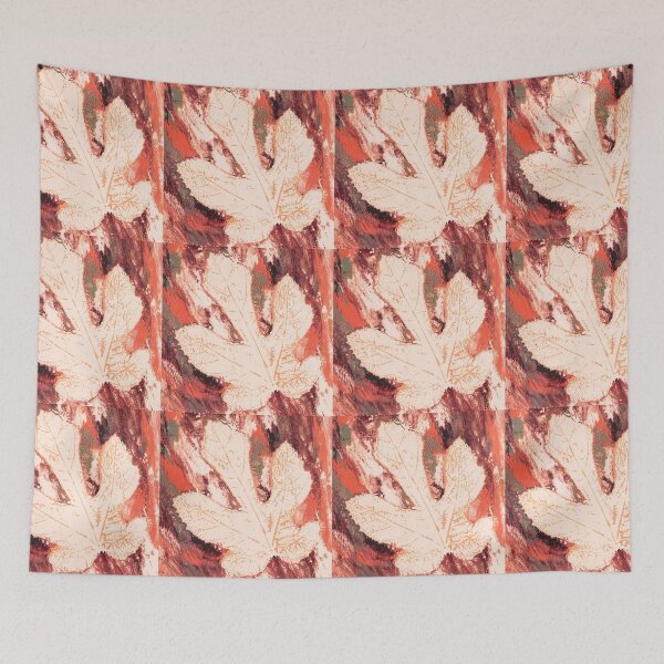 Item preview, Fig Leaf Echo — Ghost Monoprint in Warm Terracotta designed and sold by Gentle Bookbinding.