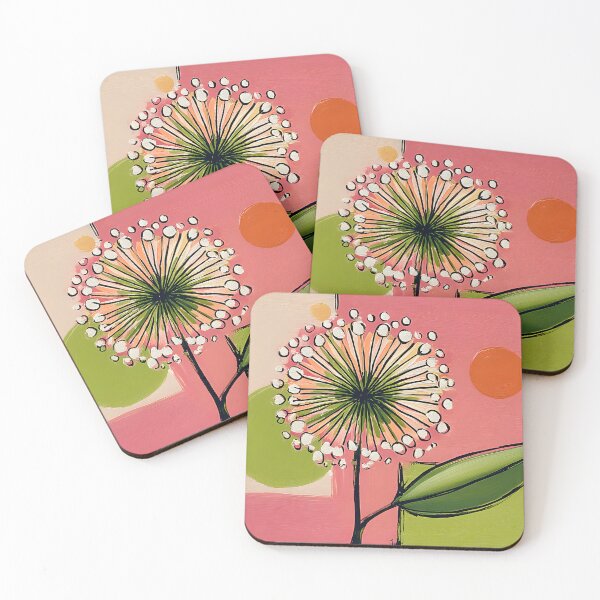 Item preview, Dandelion in Geometric Abstract Space - Vibrant Organic Contrast with Playful Modern Colors designed and sold by OlfactoART Studio.