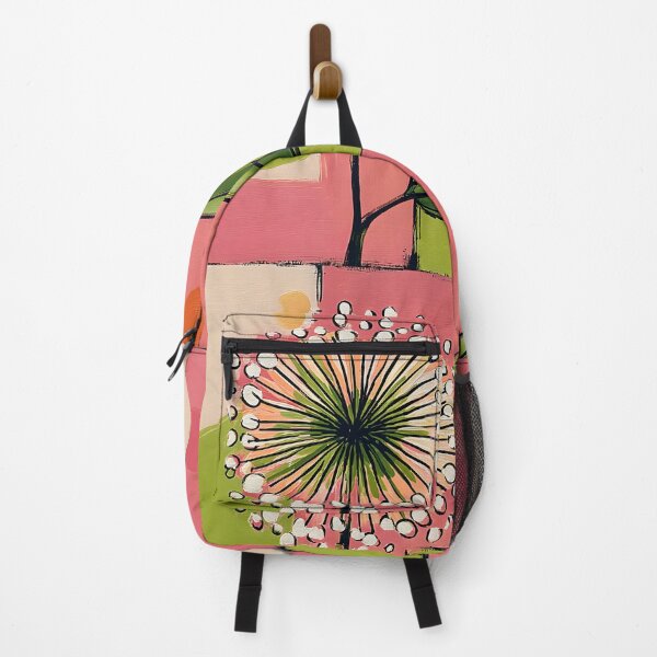 Item preview, Dandelion in Geometric Abstract Space - Vibrant Organic Contrast with Playful Modern Colors designed and sold by OlfactoART Studio.