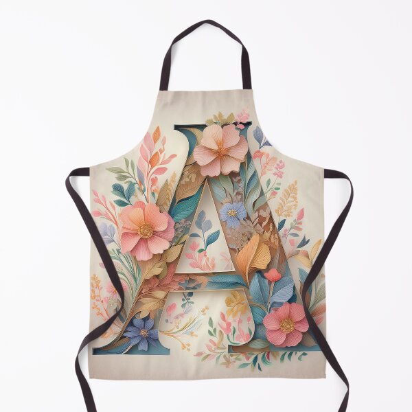 Item preview, Letter A initial, floral botanicals watercolor painting abstract style, flowers and leaves, neutral pastel colors  designed and sold by navitalidesign.