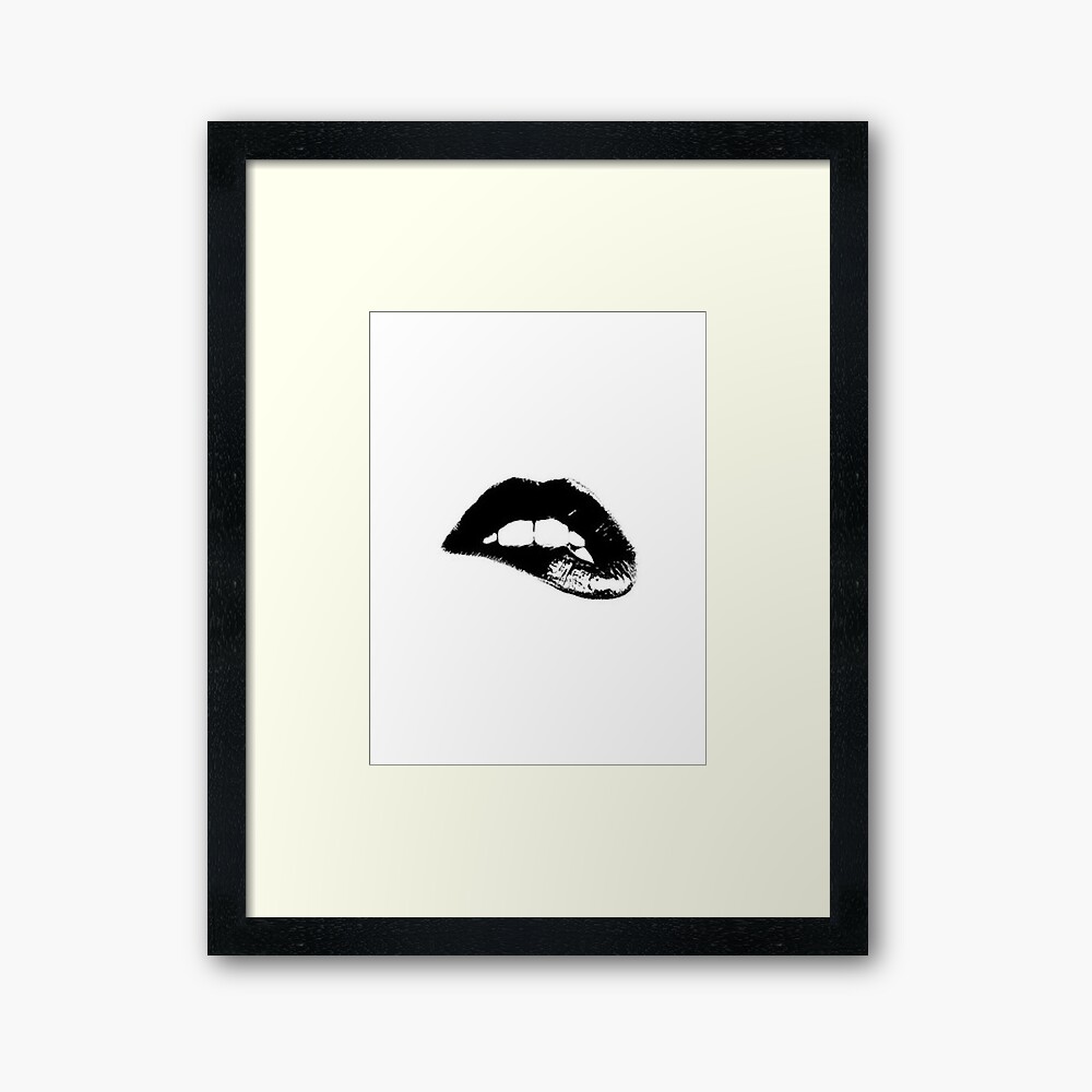 Black and White Fashion Portrait Print Kissing lips Poster Model in hat Wall Art Printable Wall Art Digital Download Fashion Poster