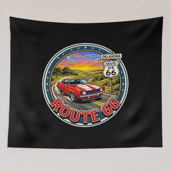 Item preview, Route 66 Oklahoma Retro Muscle Car Vintage Sign Art designed and sold by sky11PP.