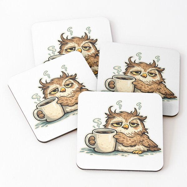 Item preview, Sleepy Morning Owl Cute Animal Design designed and sold by EastEndTownie.