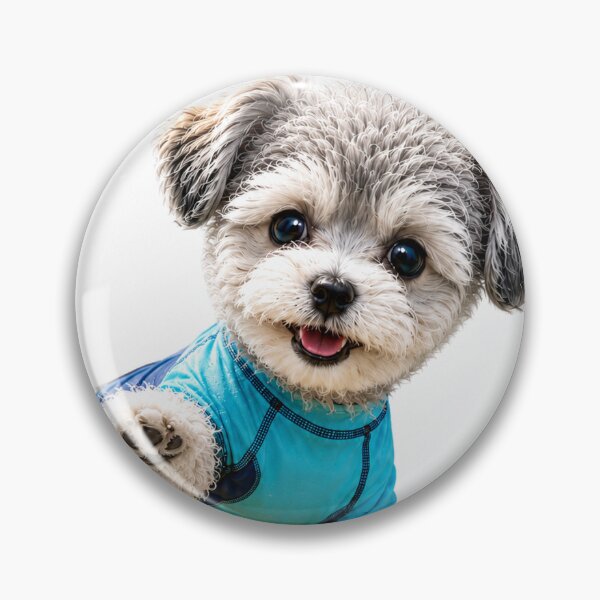 Item preview, Cute Puppy Waving – Adorable Fluffy Dog Art designed and sold by RinaWorksJP.