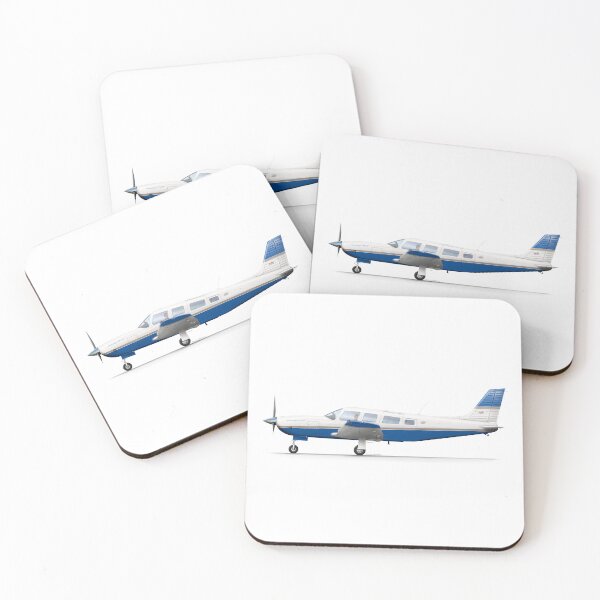 Item preview, Piper PA-32 Saratoga Blue designed and sold by Grubby Fingers Aircraft Illustration.