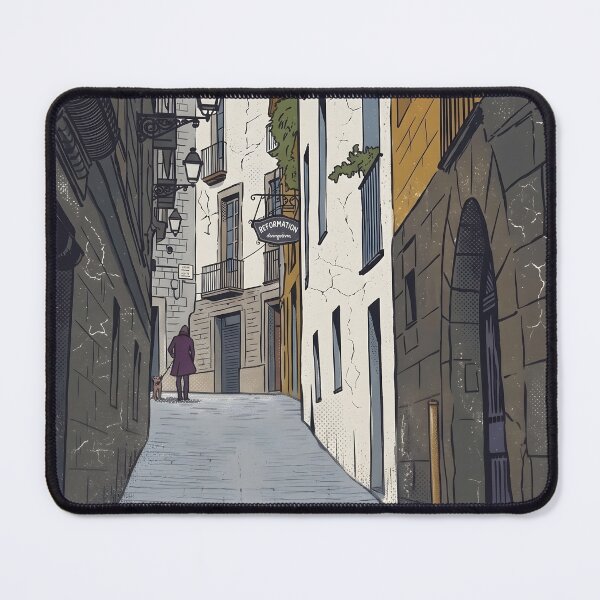 Item preview, A man and a dog in a Barcelona alley designed and sold by Carlos Lorenzo.