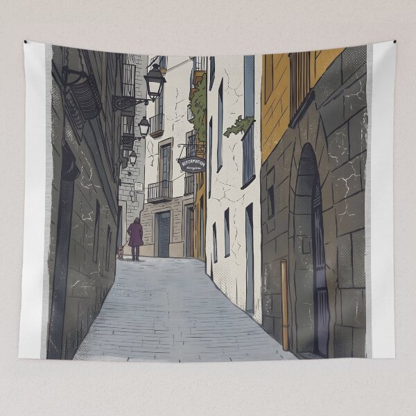Item preview, A man and a dog in a Barcelona alley designed and sold by Carlos Lorenzo.