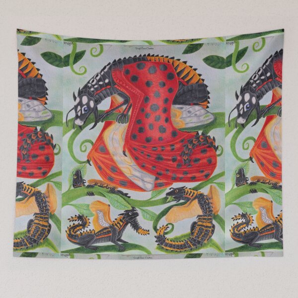 Item preview, Ladybeetle dragon family, colored pencils designed and sold by WolfRaven Creations.