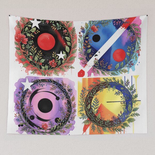 Item preview, cosmic pop geometry botanical  colorful geometric abstract design designed and sold by SmashingDeals.