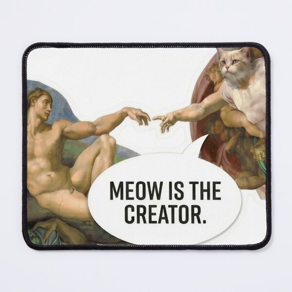 Item preview, Meow Is The Creator - The Creation Of Adam Cat Meme designed and sold by PixelsTelas.
