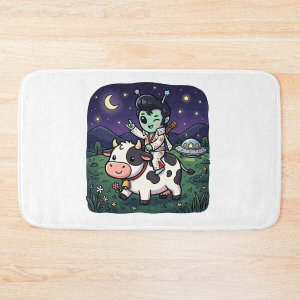 Item preview, Alien King of Rock with Cow - Retro Cute Extraterrestrial designed and sold by silviaarzamendia.