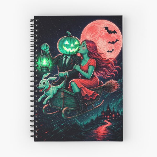Item preview, Headless Horseman Neon Sleigh Ride - Synthwave Halloween Fantasy Art designed and sold by TheHorsemanRidesAgain.