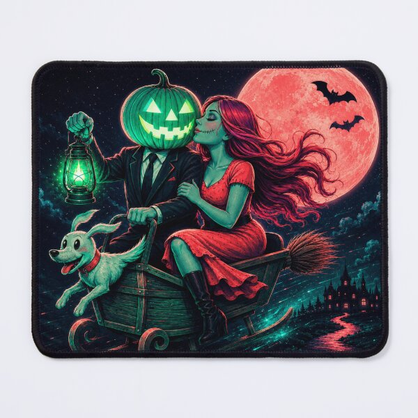 Item preview, Headless Horseman Neon Sleigh Ride - Synthwave Halloween Fantasy Art designed and sold by TheHorsemanRidesAgain.