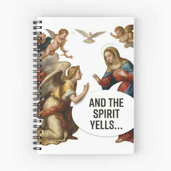 Item preview, And The Spirit Yells - The Annunciation Classical Art Meme designed and sold by PixelsTelas.