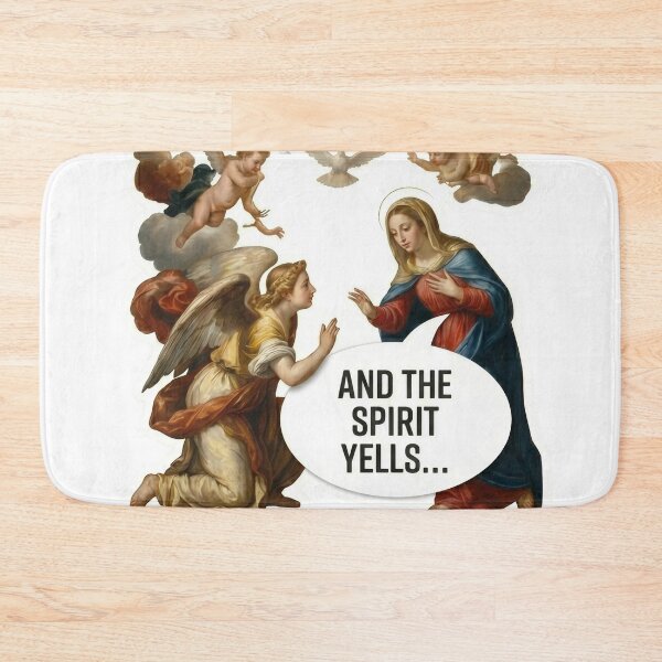 Item preview, And The Spirit Yells - The Annunciation Classical Art Meme designed and sold by PixelsTelas.