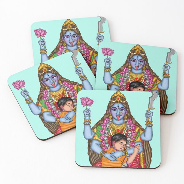 Item preview, Maa Kali With Devotee Digital Artwork | Divine Hindu Spiritual Illustration designed and sold by Harshit_Digital_Arts.